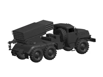 vehicle multiple rocket launcher 3D model