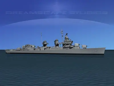 Destroyer DD-445 USS Fletcher 3D model