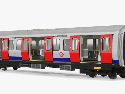 London Subway S8 Wagon Rigged 3D model