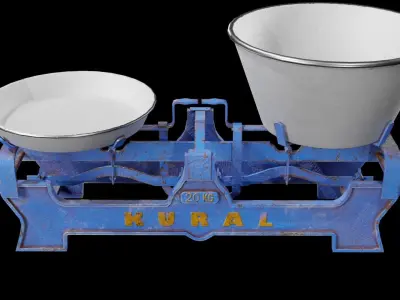 Scale game-ready with two bowls Free 3D model