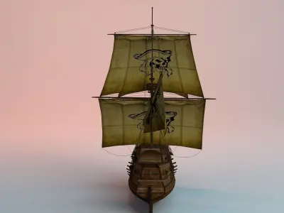 Pirate Ship Low-poly 3D model