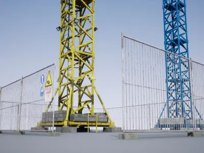 Modular Tower Crane  Low-poly 3D model