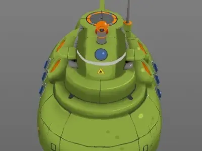 Submarine Free low-poly 3D model