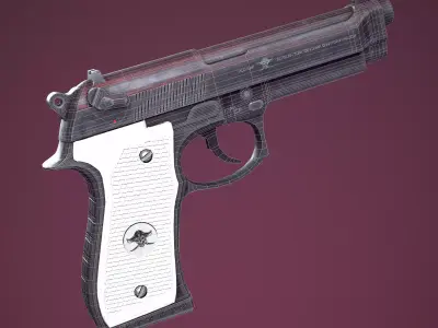 Beretta 92fs Black Low-poly 3D model