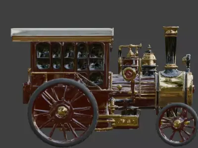 Steampunk Industrial Heavy Duty Tractor 3D Model Low-poly 3D model