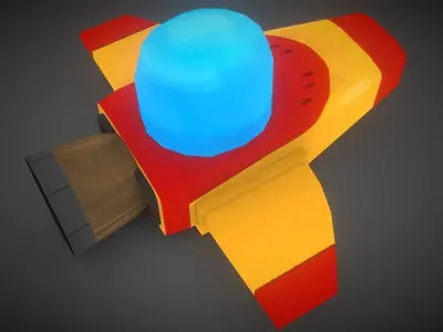 Stylized Spaceship Game Asset Low-poly 3D model