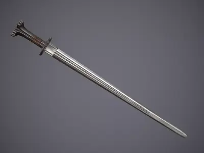 Katzbalger sword Low-poly 3D model