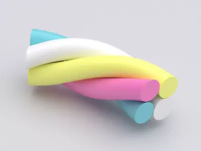 marshmallows twists 01 3D model