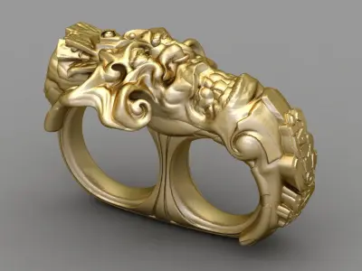 Antique Face Ring 3D print model