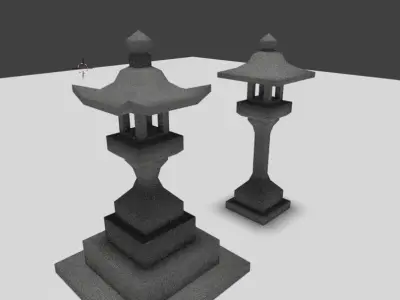 stone lantern Low-poly 3D model
