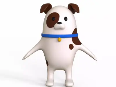 Dog Stylized Low-poly 3D model