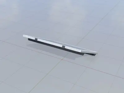Solar module version 3 2x2m tilt angle 30 degrees without stand Low-poly 3D model