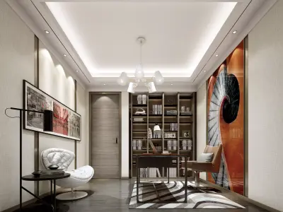 office room 3D model 2