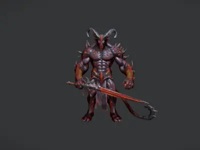 Magma demon warrior 3D model