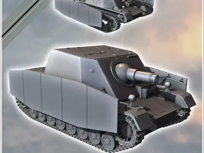 Sturmpanzer IV Stupa Brummbar infantry support gun - miniature 3D print model