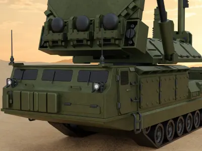 SAM Mobile Missile Radar 2 of 3 Low-poly 3D model