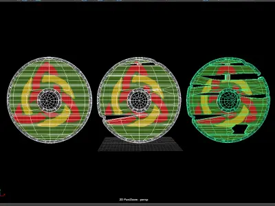 Shield with damage phases Low-poly 3D model