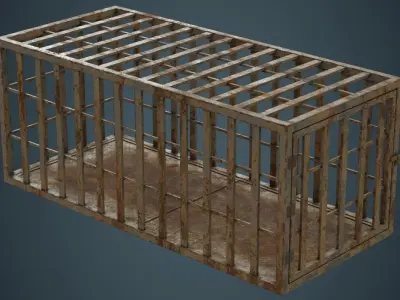 Cage 1D Low-poly 3D model
