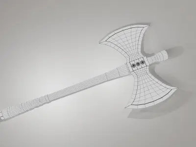 Medieval Battle Axe Low-poly 3D model shop