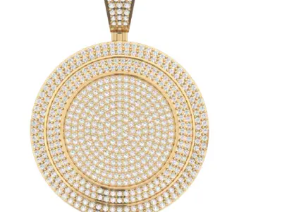 Luxury diamond round pendant  3D print model purchase