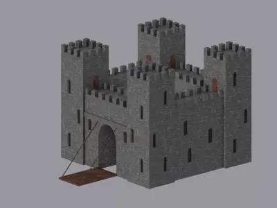 Castle Low-poly 3D model 4