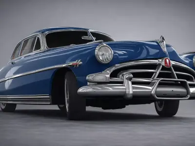 Hudson Hornet 1950s Highly Detailed Classic American Coupe 3D model