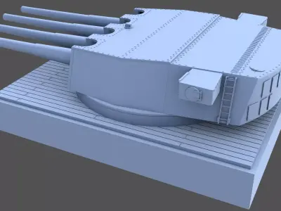 360mm Mark III quadruple turret - Personal license - 1-72 scale 3D print model