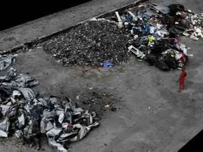 debris trash piles destroyed building ruins pt3 scan Low-poly 3D model