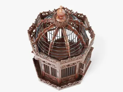 Birdcage Wooden Low-poly 3D model