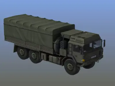 Military Truck Low-poly 3D model 5