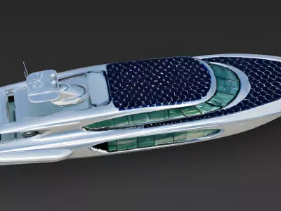 Aura Stream Futuristic Eco-Luxury Yacht 3D Model Low-poly 3D model
