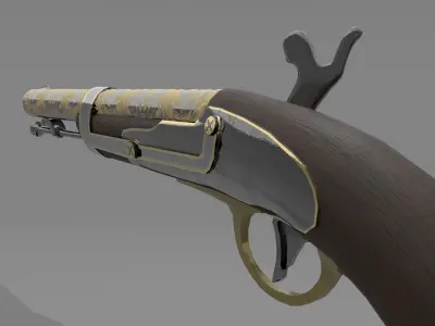 Pirate Gun Low-poly 3D model purchase