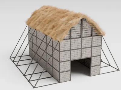 Medieval Barn Low-poly 3D model buy