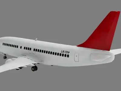 Lowpoly Commercial Airliner 737 Low-poly 3D model
