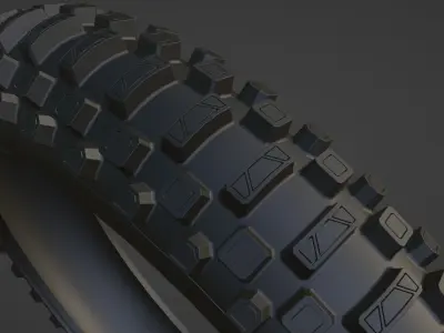 Motorcycle cross tire Low-poly 3D model