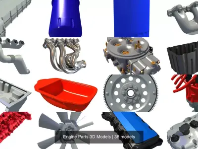 Engine Parts 3D Models 3D Model Pack