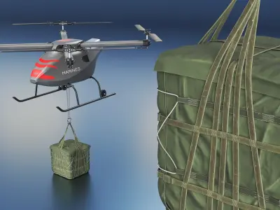 US Navy Military Cargo Drone with Suspended Load 3D model