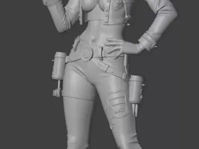MG-Gun Girl 01 High-Poly Model 3D print model