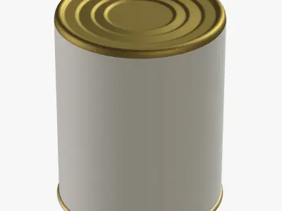 canned food round tin metal aluminium can 03 3D model