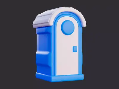 Low Poly Portable Toilet 3D model