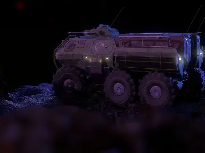 Armoured personnel carrier Low-poly 3D model