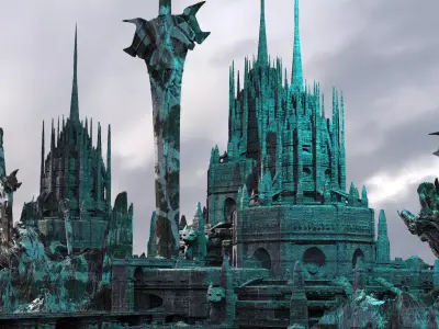 Van Helsing Mountain castle Tower Kit bash 3  3D model