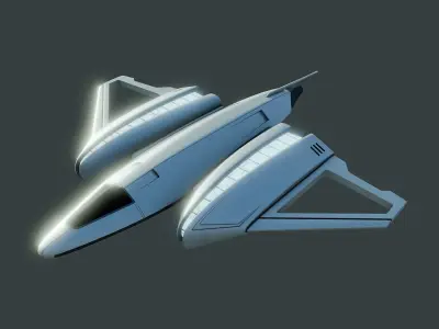 Sci-Fi Shuttlecraft Ship Rico Low-poly 3D model