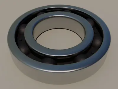 Polished steel ball bearing ISO 15243 with balls Free 3D model