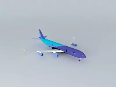 AirAtlanticOcean Airbus A340-300 with interior  Free 3D model