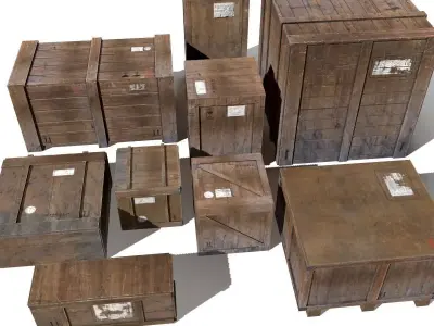 Transport crates Pack1 PBR Low-poly 3D model