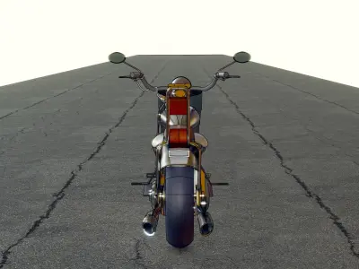 Motorsiklet low poly Low-poly 3D model
