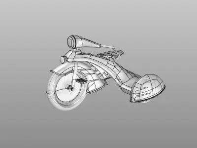 High Poly Tricycle Model 3D model
