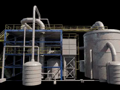 chemical plant 3D model buy