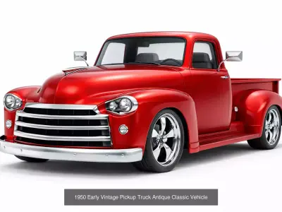 Vintage Retro Pickup Pack 3D Model 6 Classic Utility Trucks 